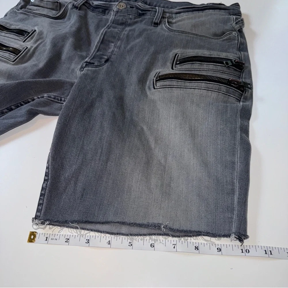 Hudson Broderick Gray Cutoff Denim Shorts Size 38‎